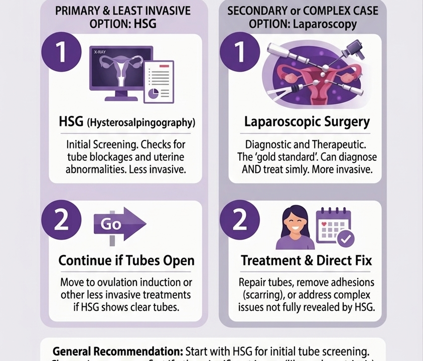 HSG or laparoscopy first fertility workup by Dr. Seema Jain IVF Specialist In PCMC