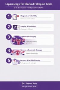 Laparoscopy procedure for blocked fallopian tubes explained by IVF Specialist In PCMC Dr. Seema Jain