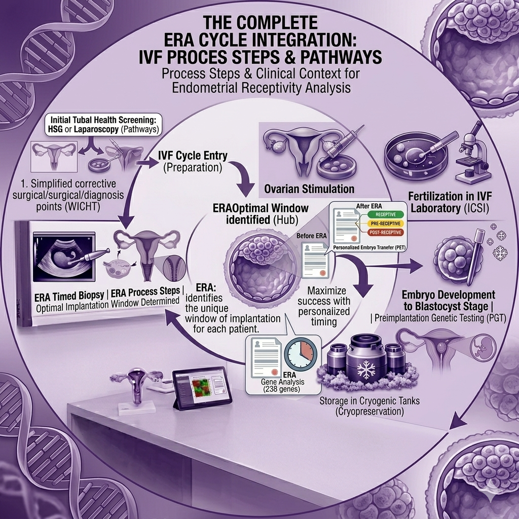 the Endometrial Receptivity Analysis process steps in IVF treatment